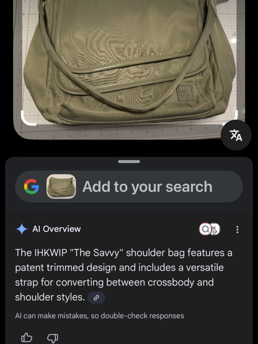 IHKWIP Olive Green The Savvy Shoulder Bag - Picture 16 of 16